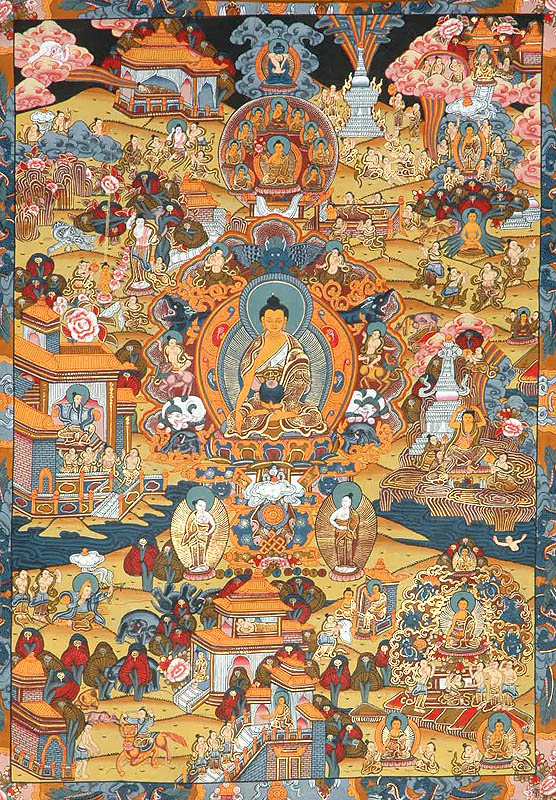 The Buddha Shakyamuni And The Scenes From His Worldly Life