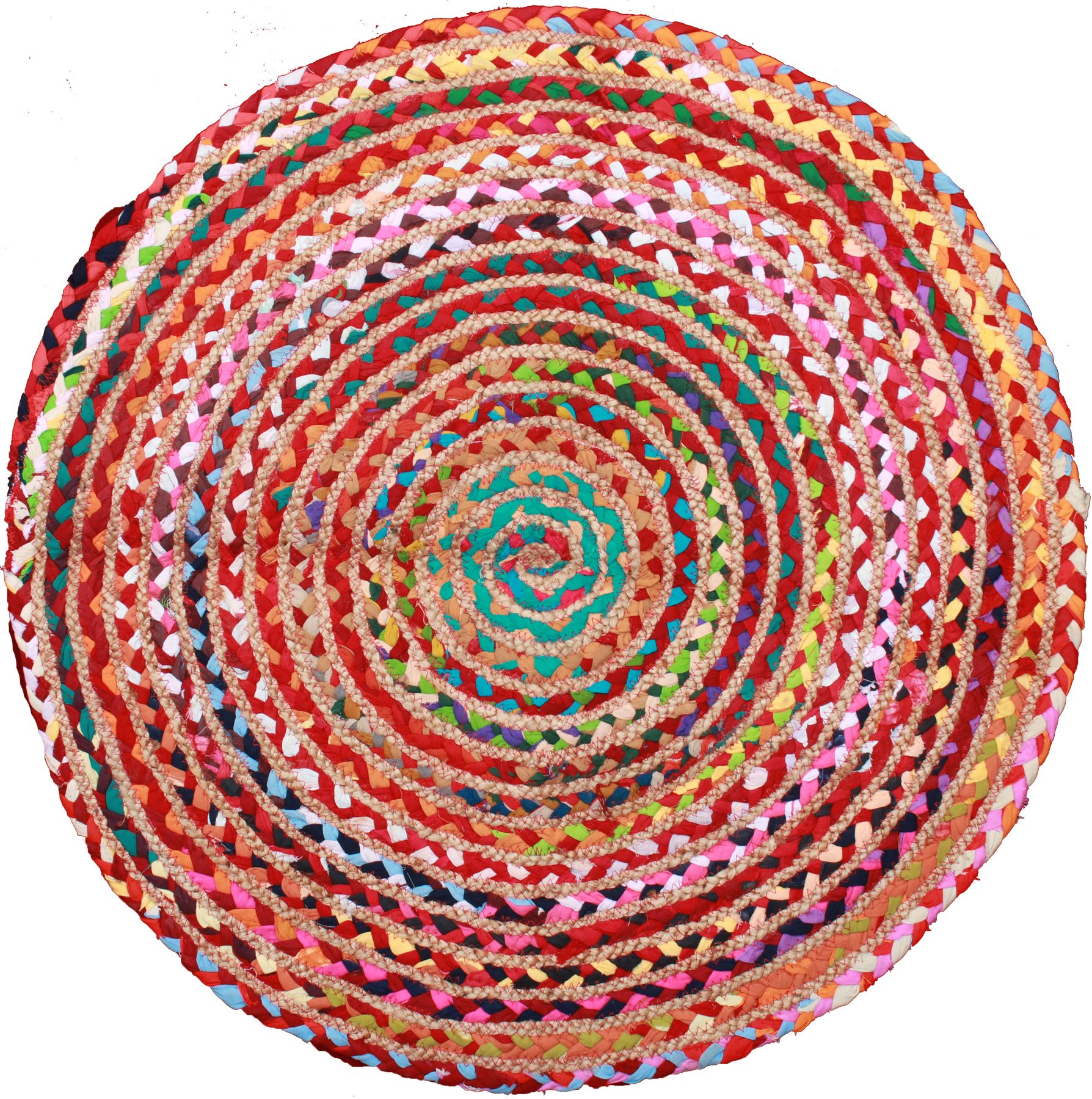 Multicolor Stripes Woven Circular Asana Mat