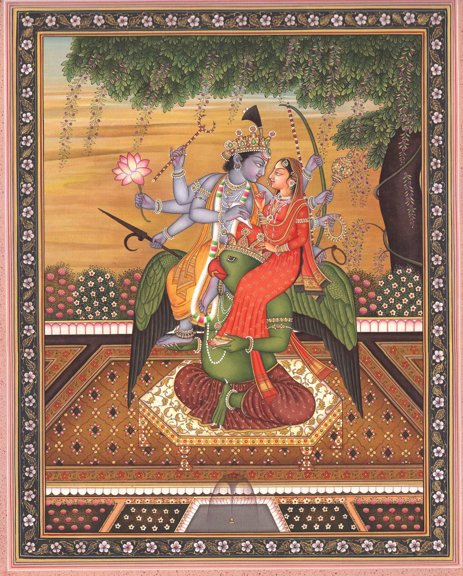 Vishnu Lakshmi On The Shoulders Of Lord Garuda