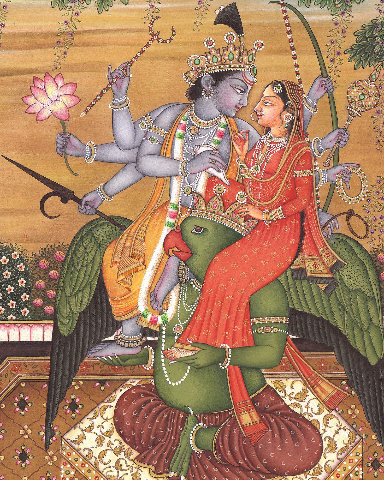 Vishnu Lakshmi On The Shoulders Of Lord Garuda