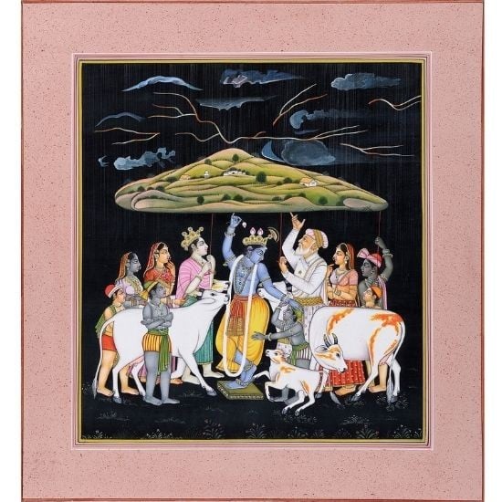 Lifting Mount Govardhana – The Crowning of Krishna as Govinda