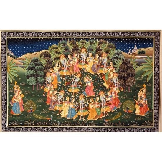 Krishna's Dance with the Female Cowherds - A Joyous, Spiritual Narrative