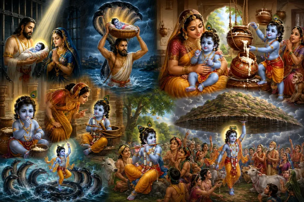 The Birth and Childhood of Lord Krishna: Divine Incarnation, Miraculous Birth, and the Sacred Pastimes of Bāla Līlā