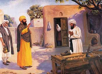 Guru Nanak with Bhai Lalu the Carpenter