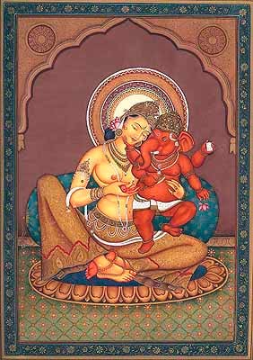 Parvati with Ganesha in her Lap