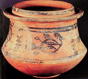 Pot with Peacock Motif
