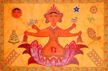 Ritual Painting of Goddess Lakshmi for Worship