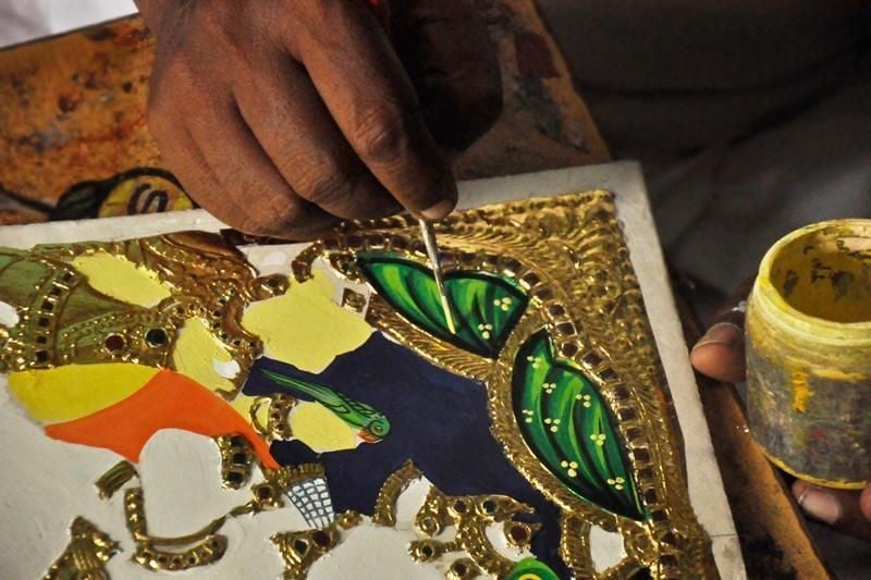 Gold Inlay work on painting