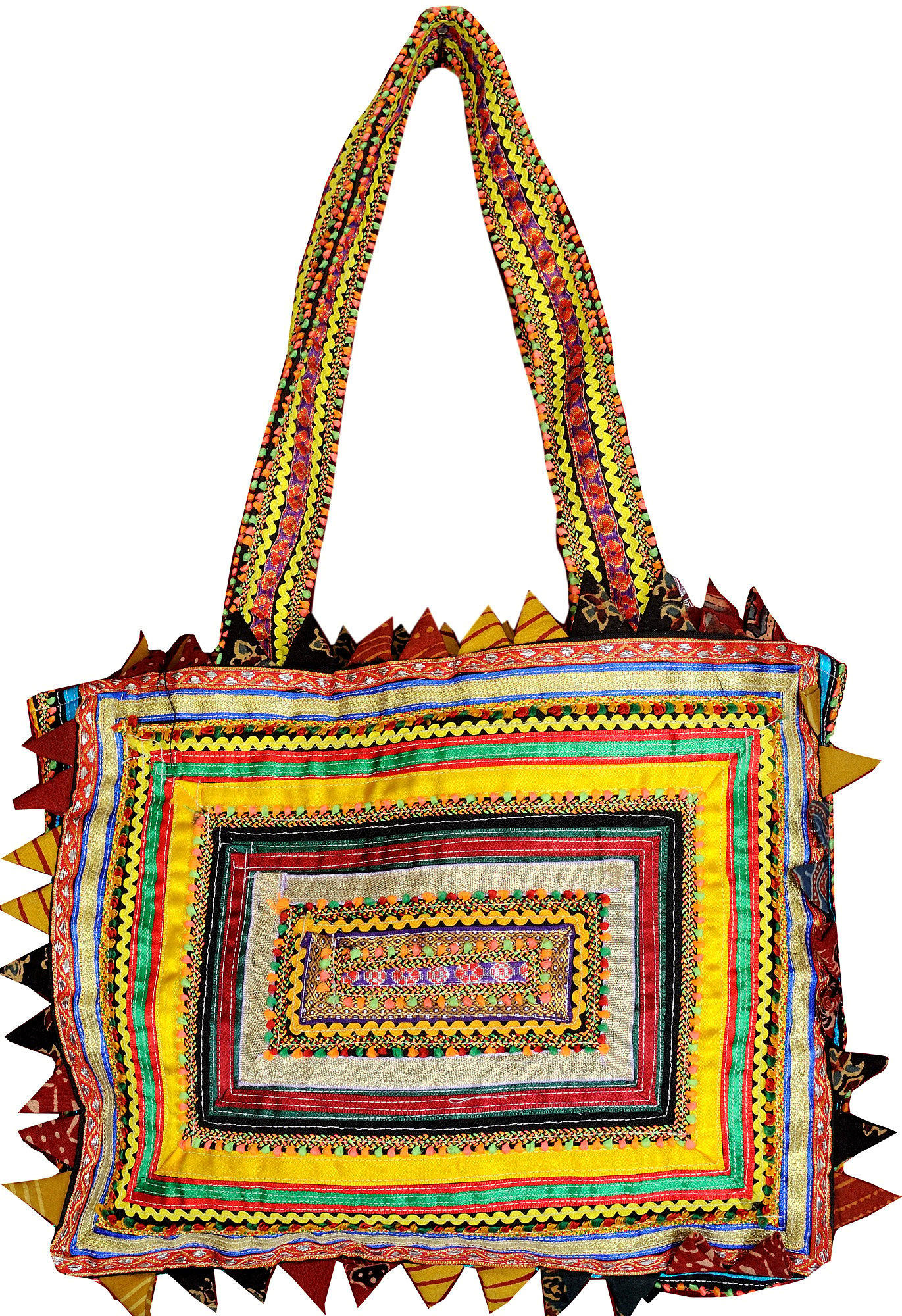 Handcrafted Cotton Patchwork Wristlet Handbag from India - Rickrack | NOVICA