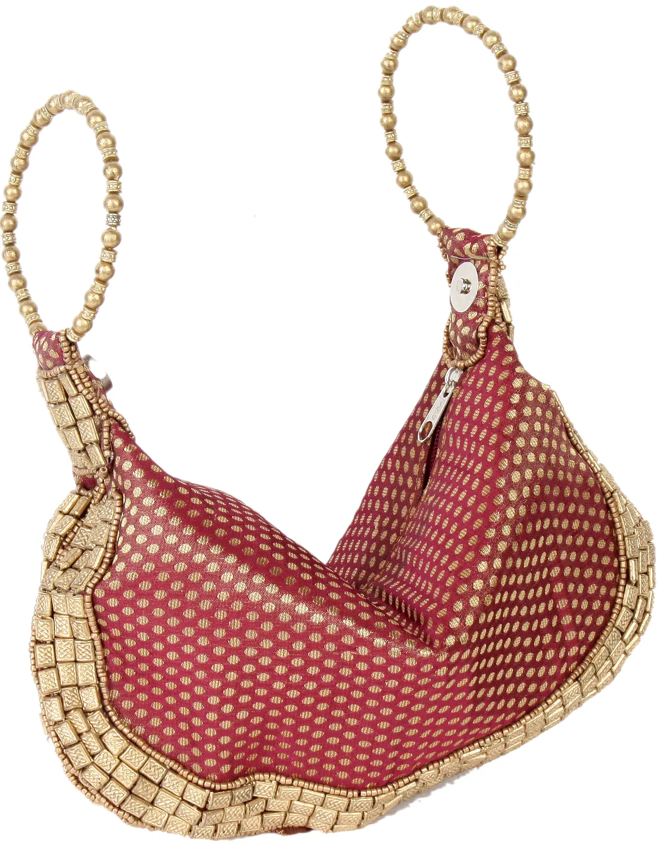 Bracelet Bag with Brocade Weave and Beadwork, alternate view
