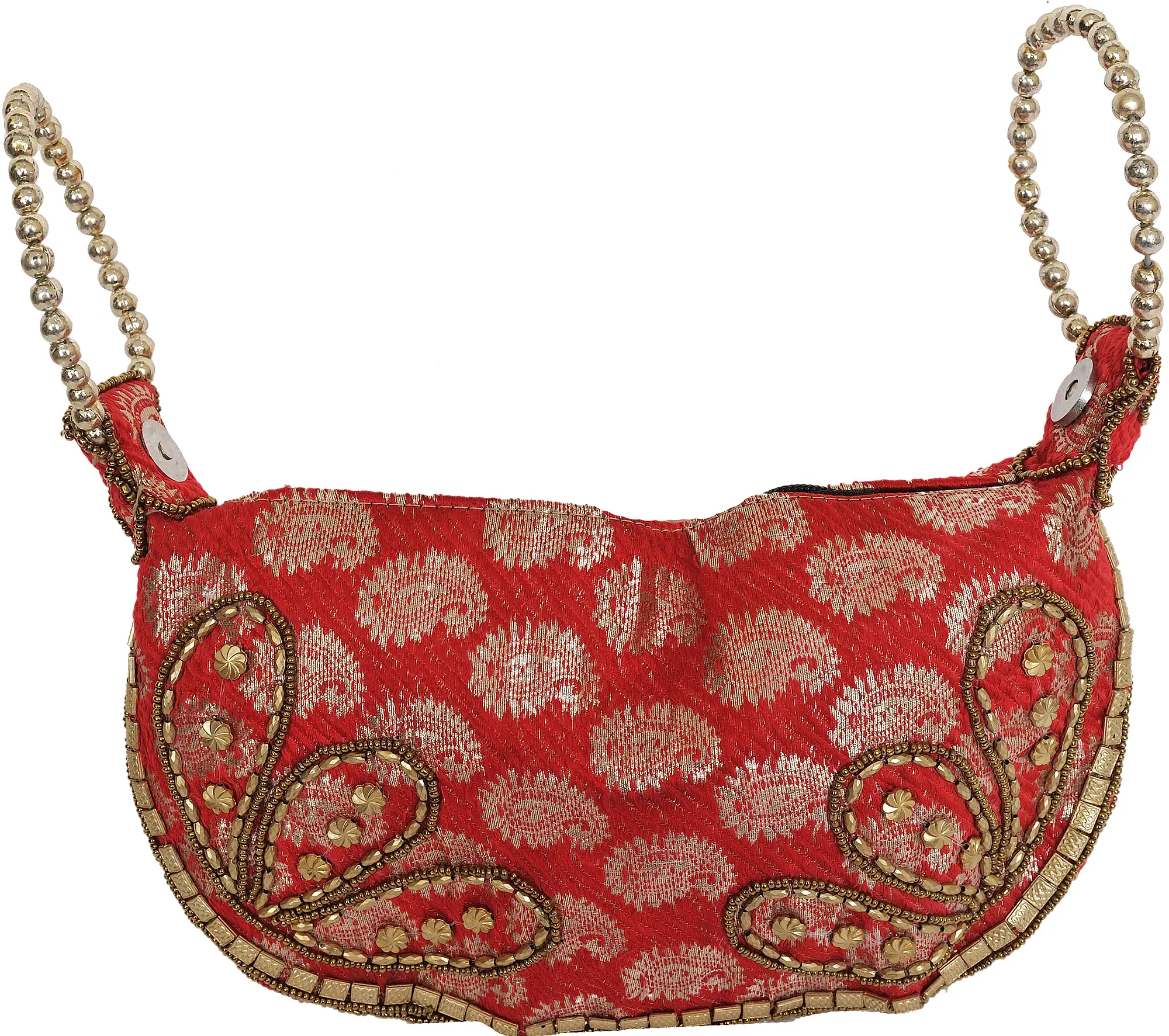 Bracelet Bag with Brocade Weave and Beadwork, alternate view