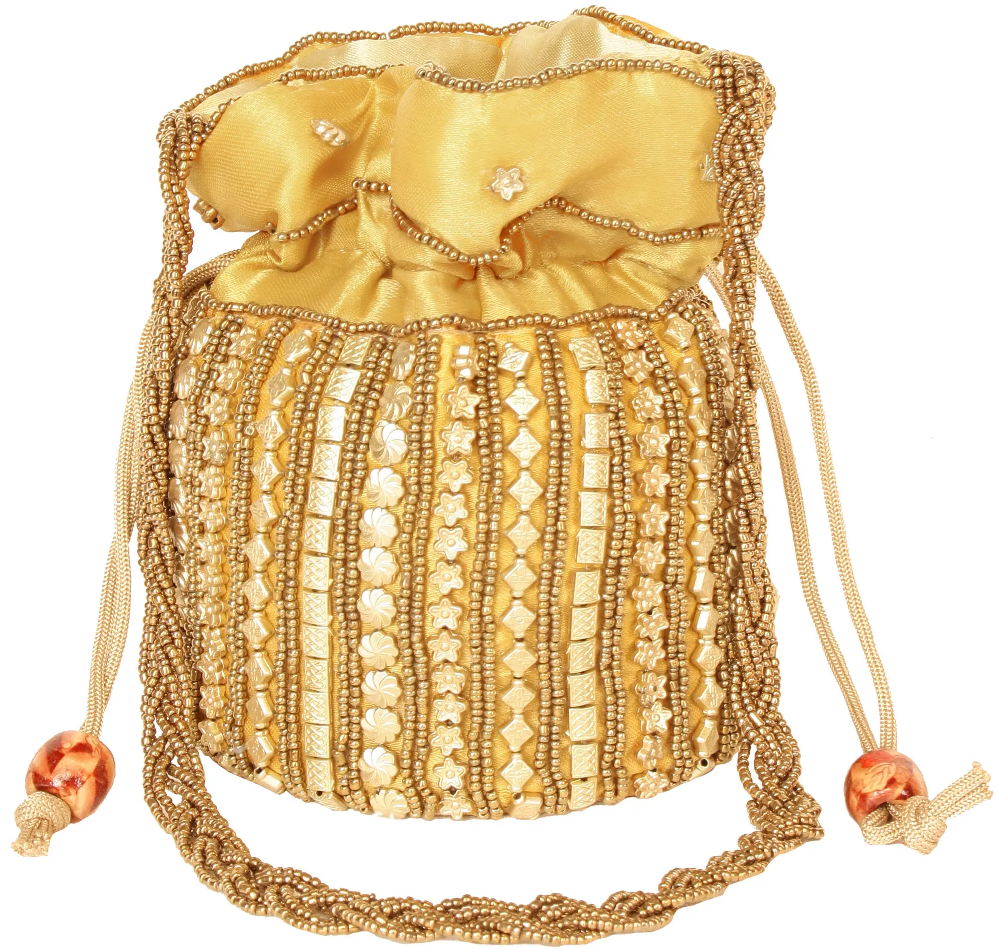 Potli Drawstring Bag with Dense Beadwork by Hand
