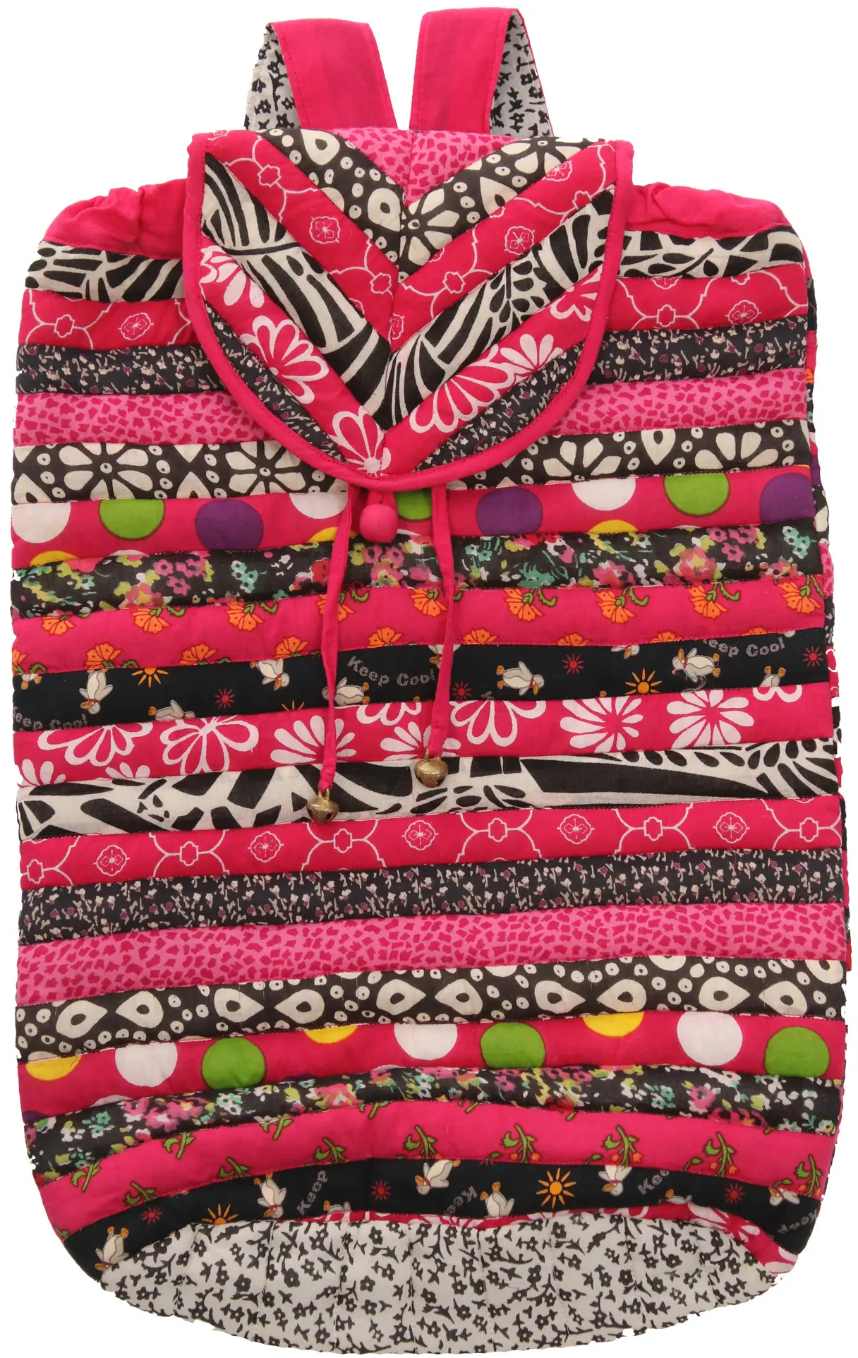 Multicolor Floral Printed Backpack from Dehradun with Patchwork