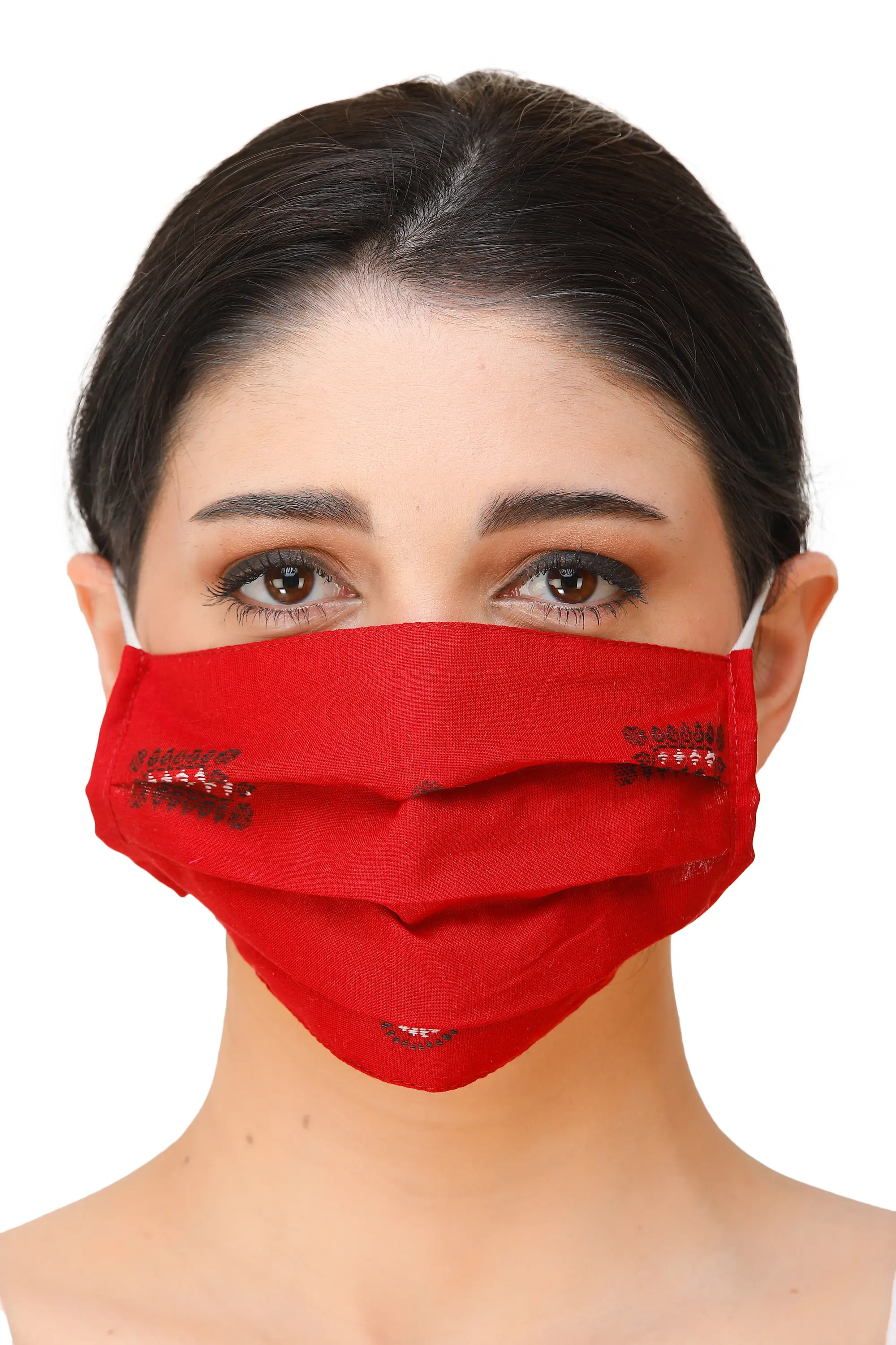 Two-Ply Handloom Fashion Mask from Karnataka with Cotton-Backing and Ear Loops