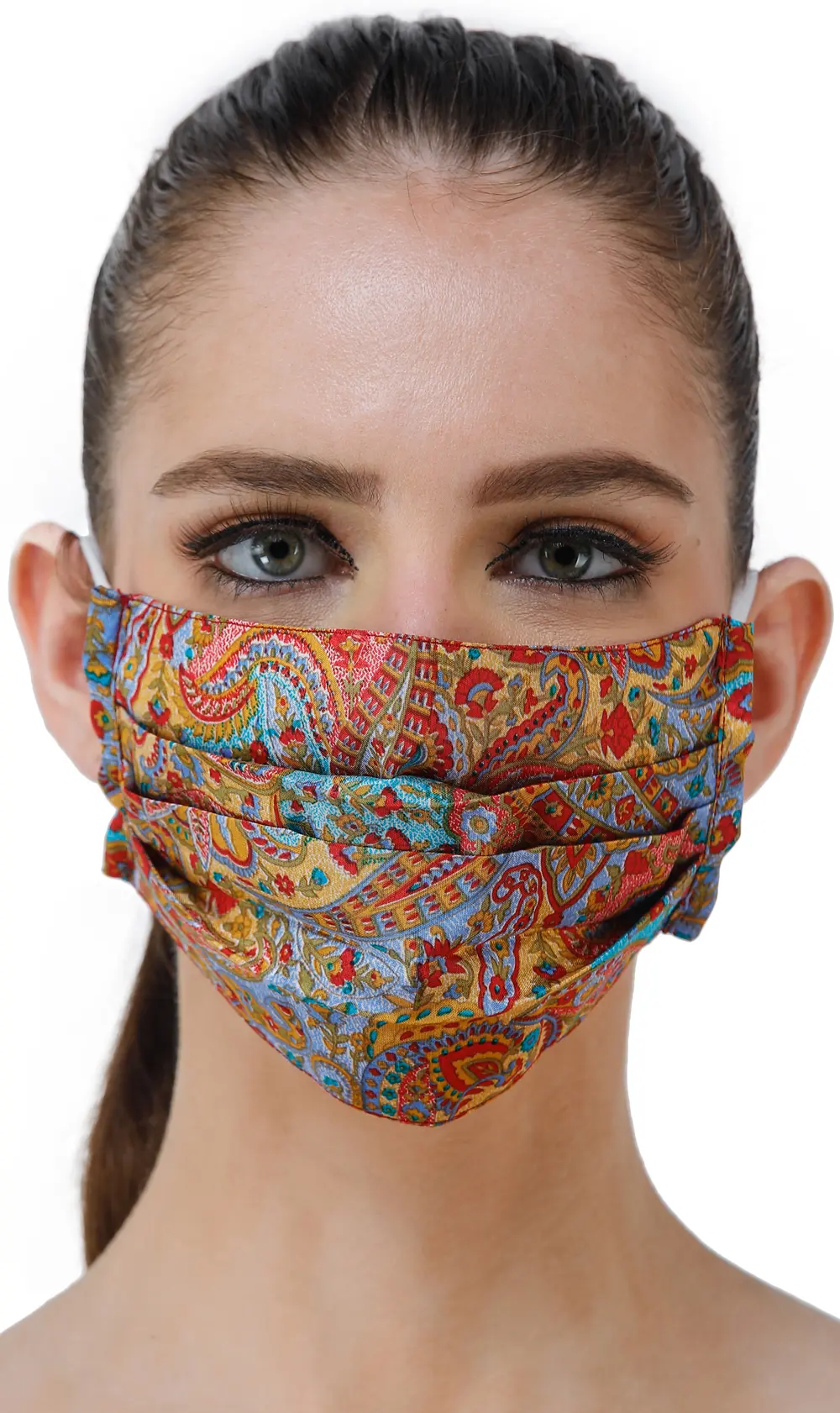 Multicolored Abstract Printed Two Ply Fashion Mask with Cotton Backing