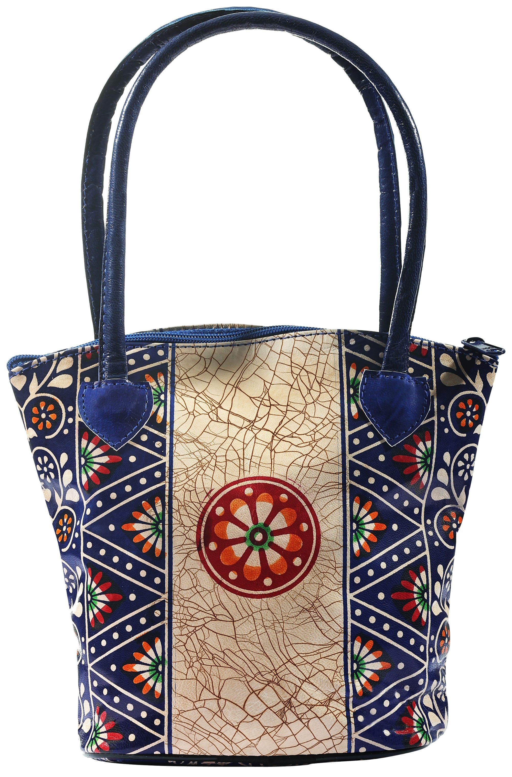 Shantiniketan Art Pure Leather Large Bag – Saara Arts