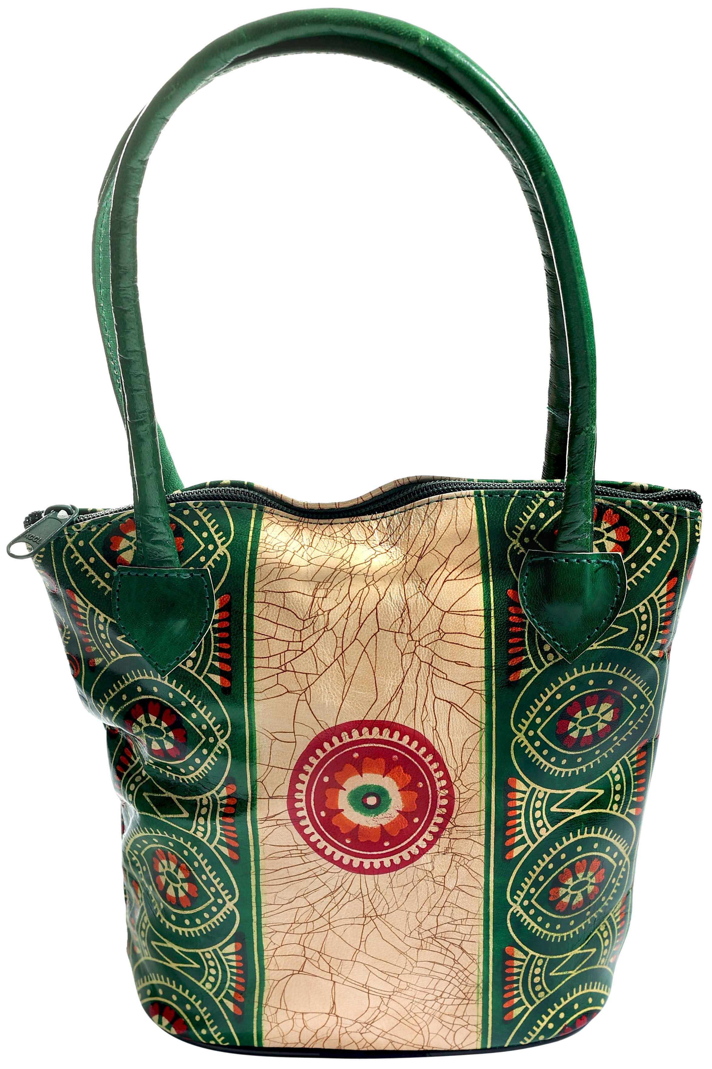 Pure Leather Batik Design Tote Hand-Bag from Shantiniketan Kolkata,  Hand-Carved and Hand-Painted with Non-Toxic Vegetable Dyes | Exotic India  Art