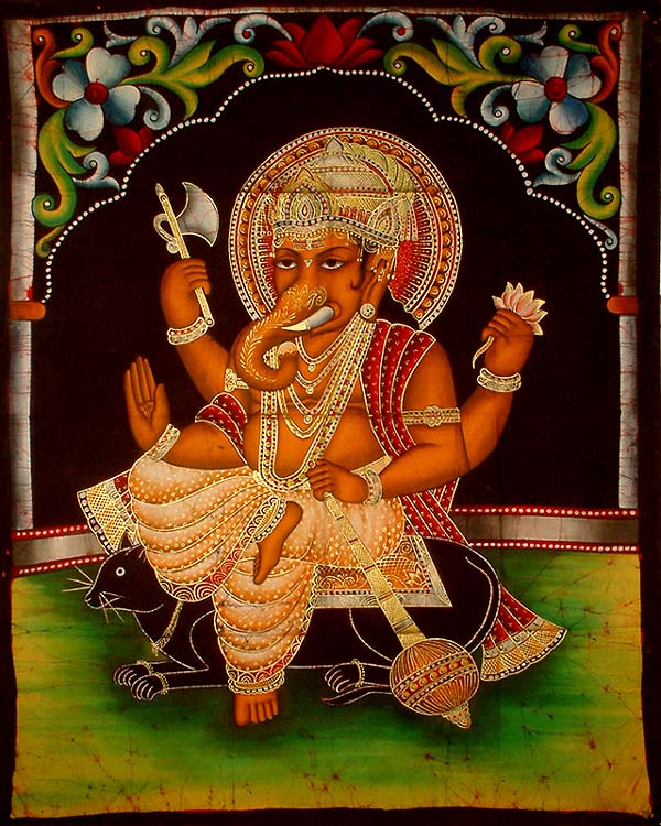 Ganesha in Black Background | Exotic India Art