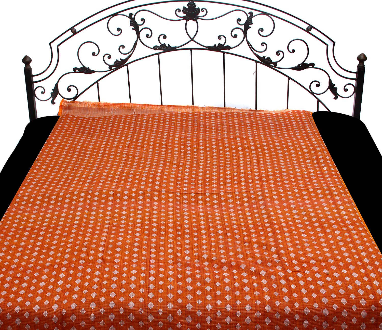 Rust Orange Single Bed Bedspread From Coimbatore Exotic India Art