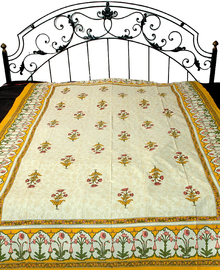 Single Bed Floral Printed Bedspread
