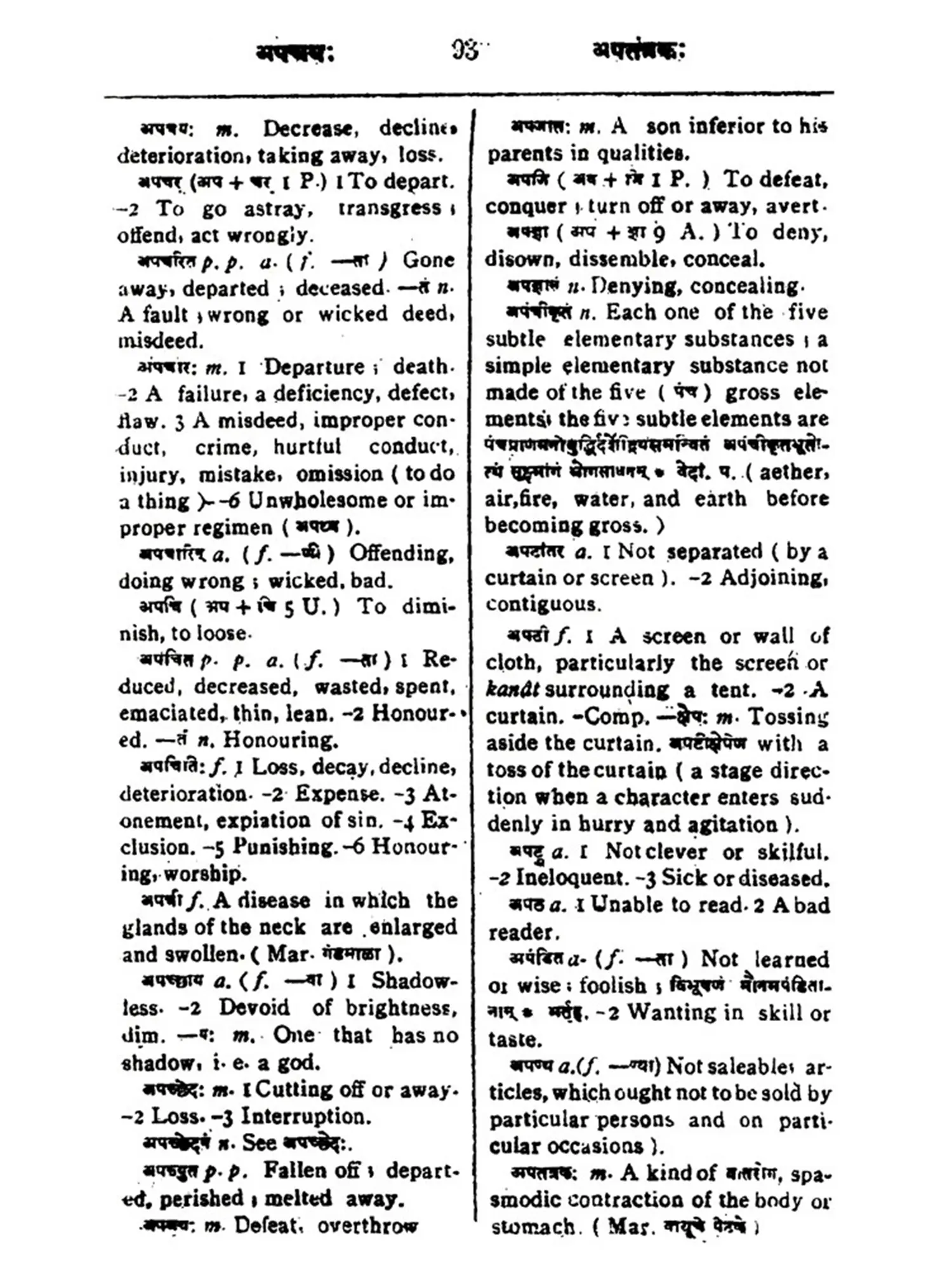 A Concise Sanskrit-English Dictionary | Exotic India Art