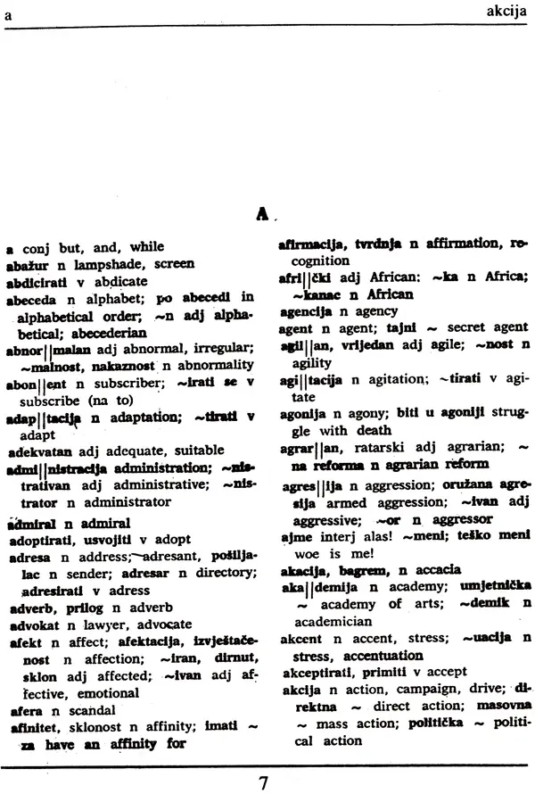 Dictionary (English-Croatian Croatian- English) (An old and Rare
