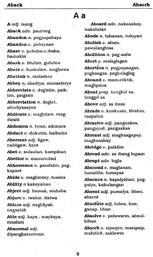 dictionary english to tagalog translation