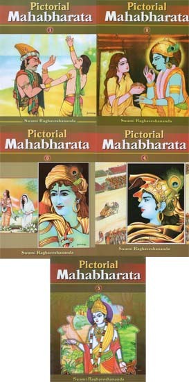 Pictorial Mahabharata (Set of 5 Volumes) | Exotic India Art