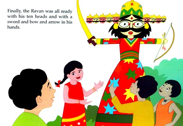 How to draw ravan - easy steps dussehra drawing kids - YouTube