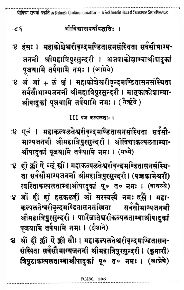 श्रीविद्यासपर्यापद्धतिः Sri Vidya Saparya Paddhati | Exotic India Art