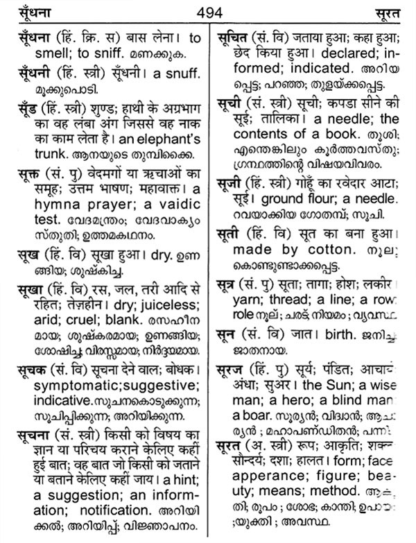 Sunco HindiHindi English Malayalam Dictionary Exotic India Art