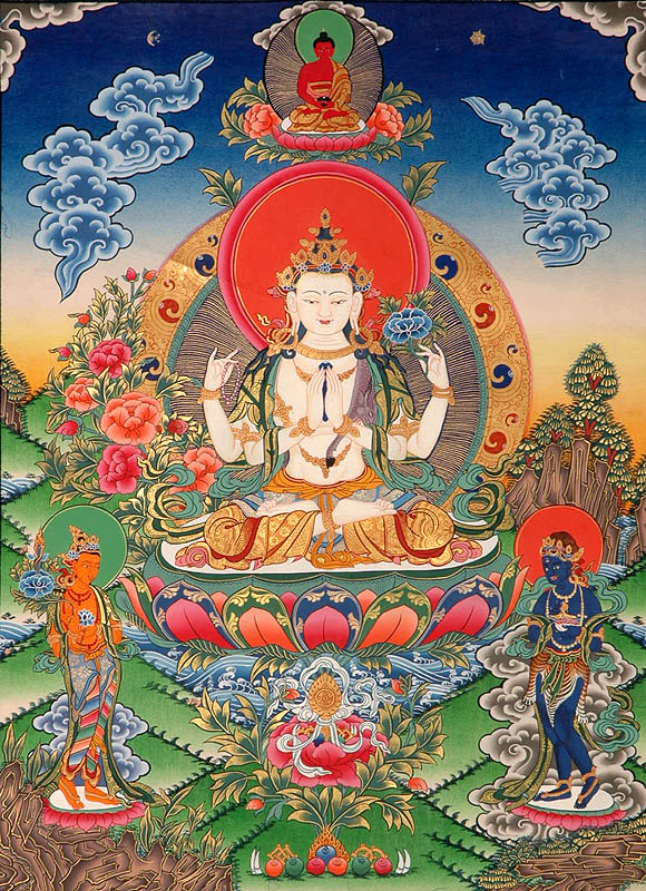 Chenrezig (Shadakshari Lokeshvara) | Exotic India Art