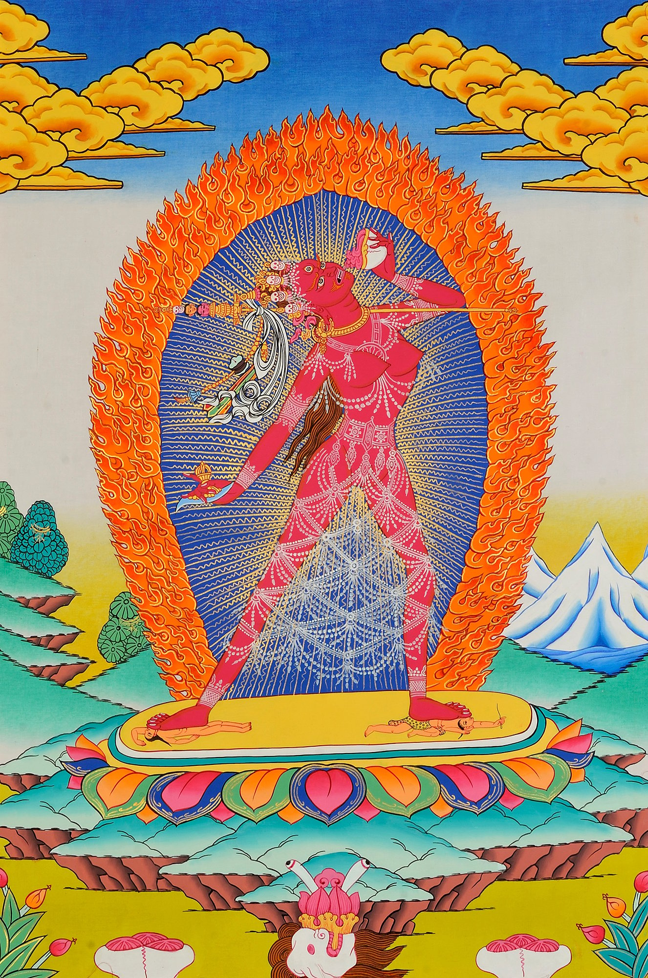 13 Inch Tibet Buddhism Thangka Protector Deity Vajrayogini DAKINI Goddess 