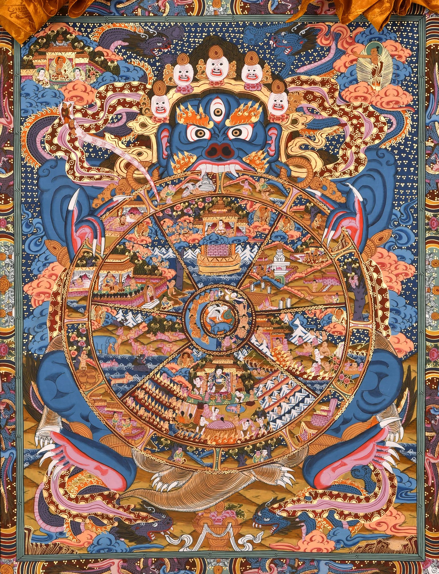 Tibetan Buddhist Wheel Of Life Also Known As The Wheel Of Transmigration