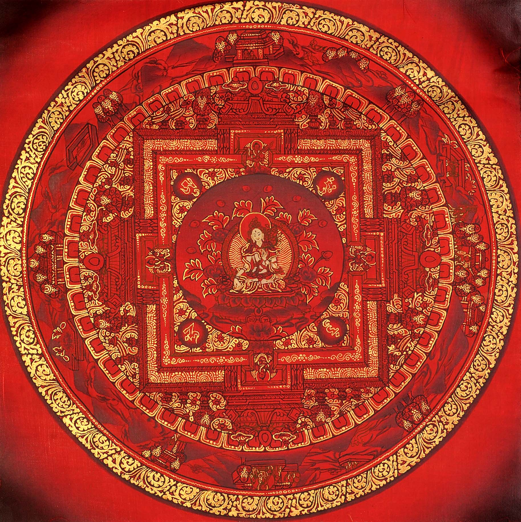Включи тибетскую. Тибетская тханка Мандала. Тибетская живопись тханка. Янтра КУРУКУЛЛЕ.