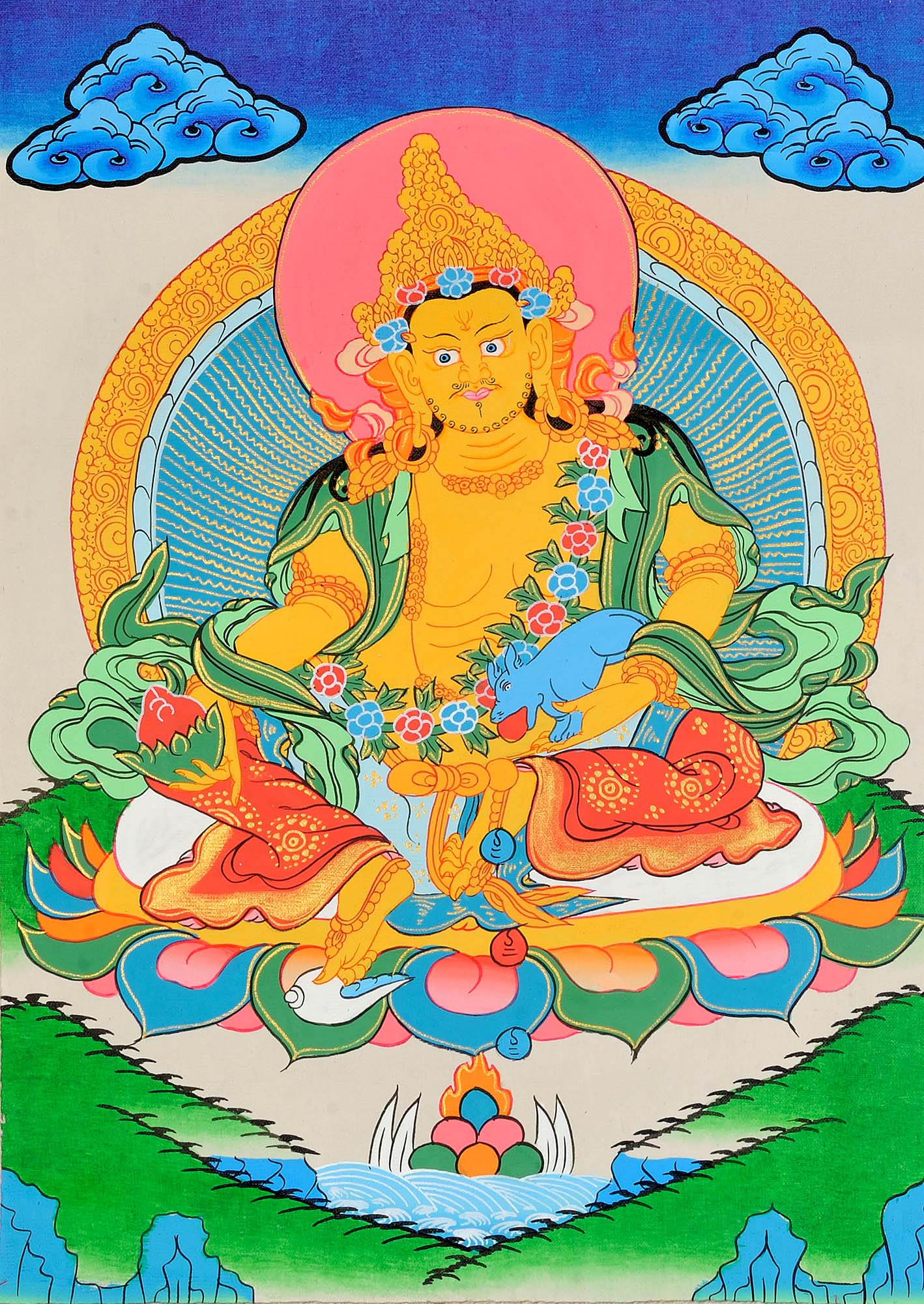 Tibetan Buddhist Vaishravana (Kubera) | Exotic India Art