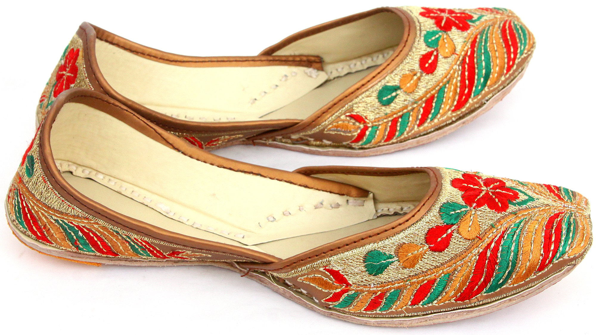 Mojaris with Floral Embroidery | Exotic India Art