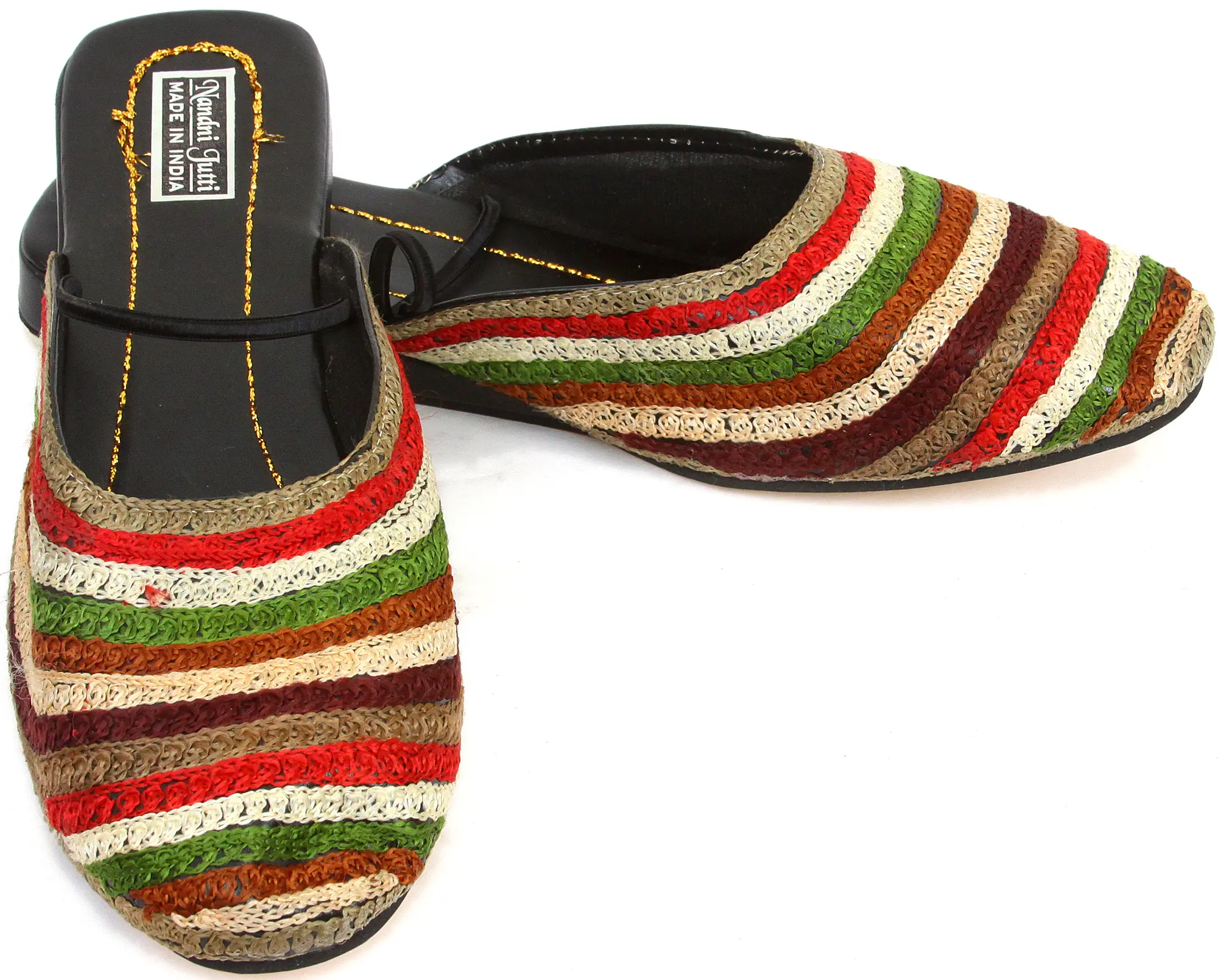Multi-Color Embroidered Slippers