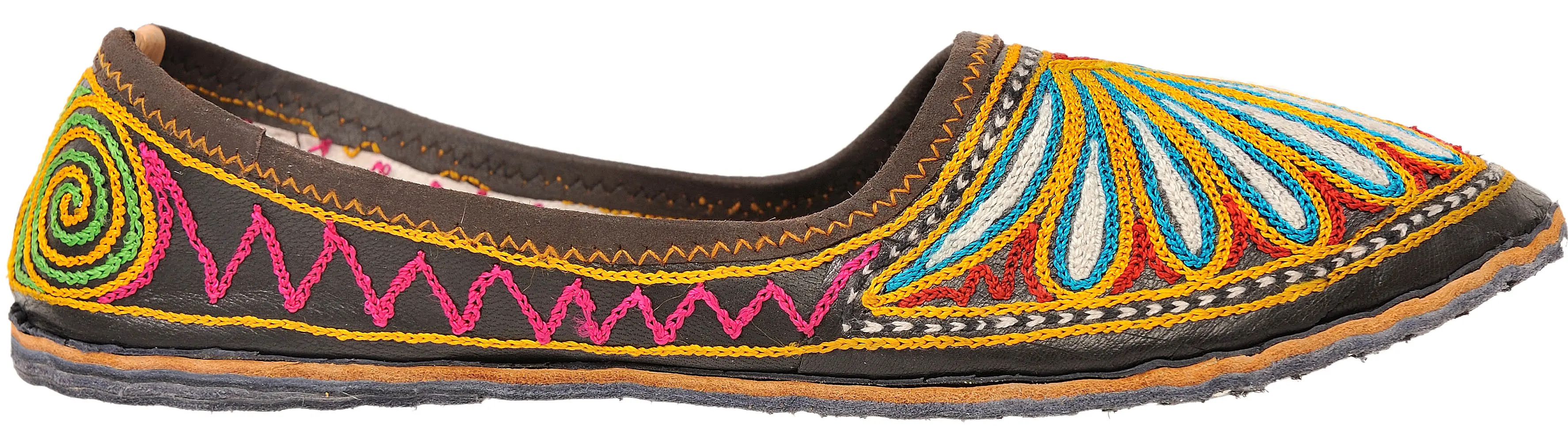Jootis with Aari-Embroidery in Multi-Color Thread, alternate view