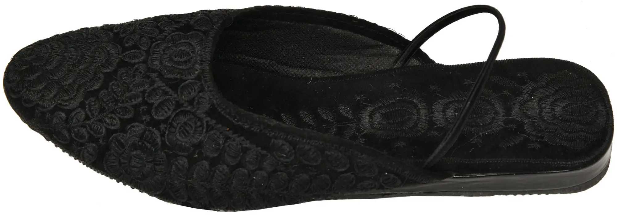 Slip-on Sandals from Kashmir with Aari Floral-Embroidery, alternate view