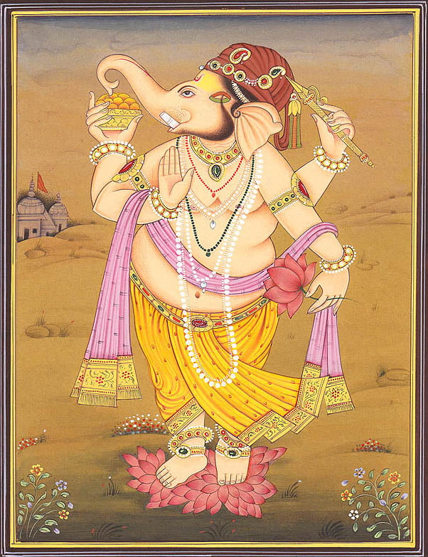 Blessing Ganesha in Profile. 