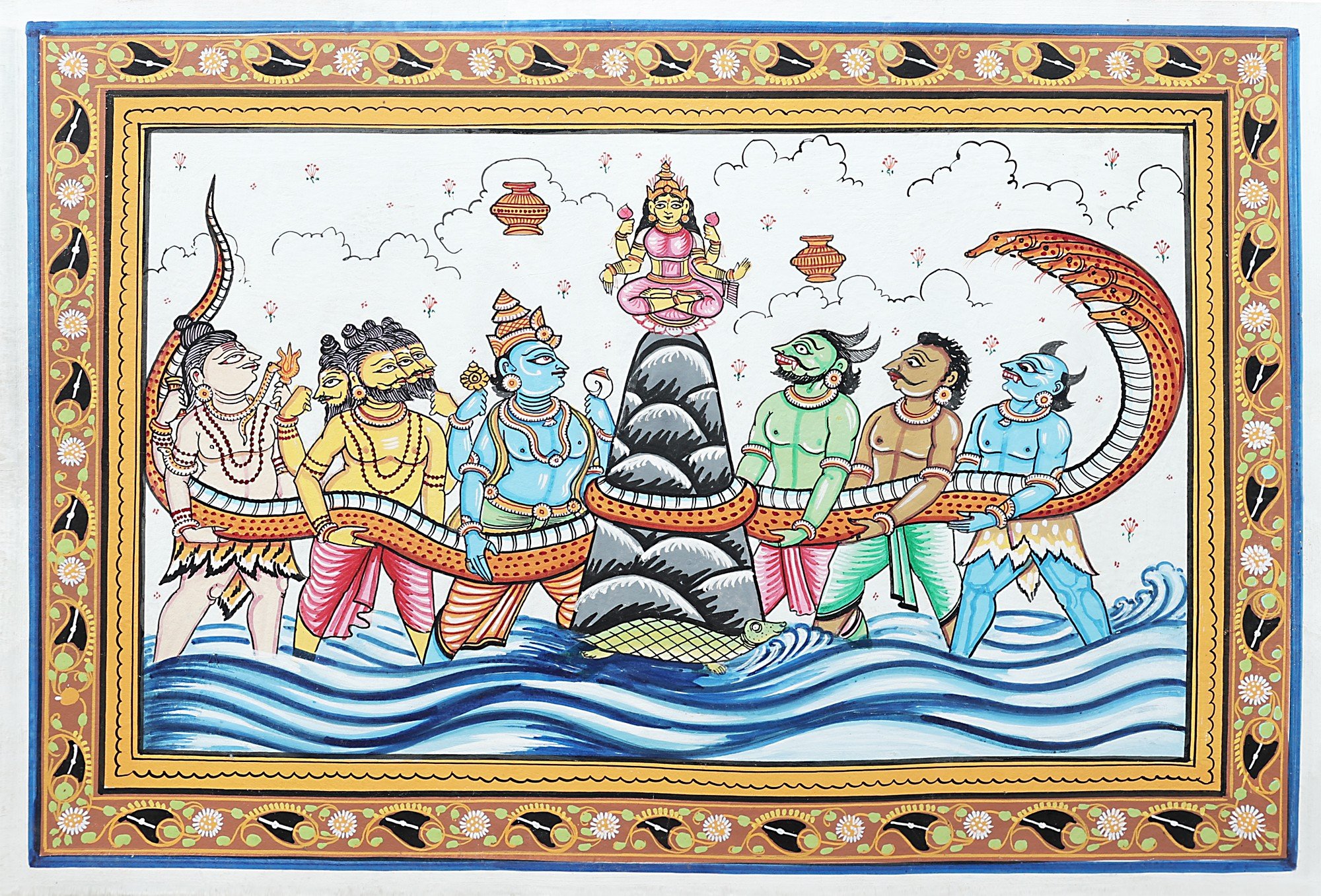 Samudra Manthan (Churning of the Ocean) | Exotic India Art