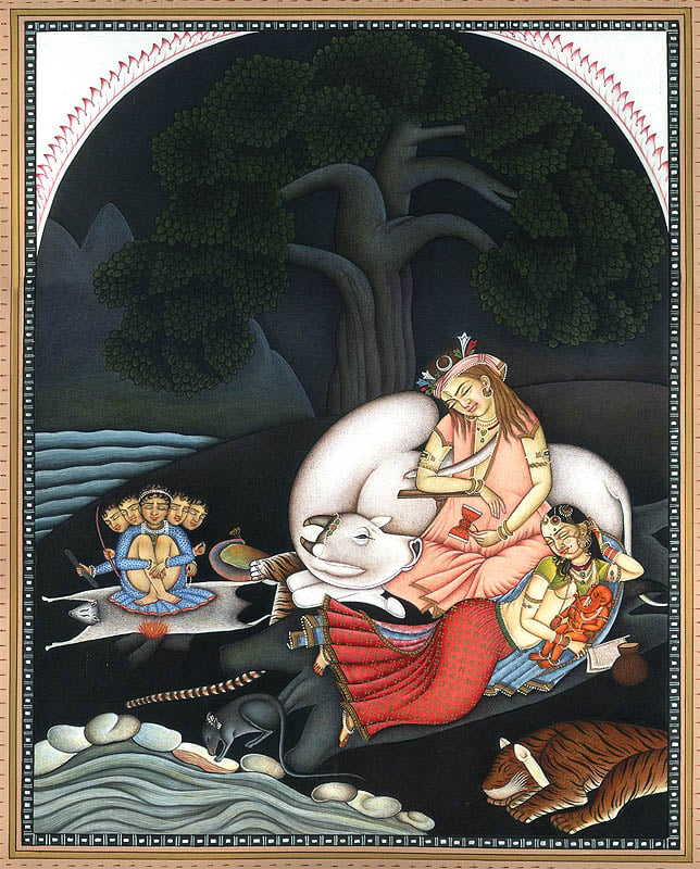 Shiva and Family | Exotic India Art