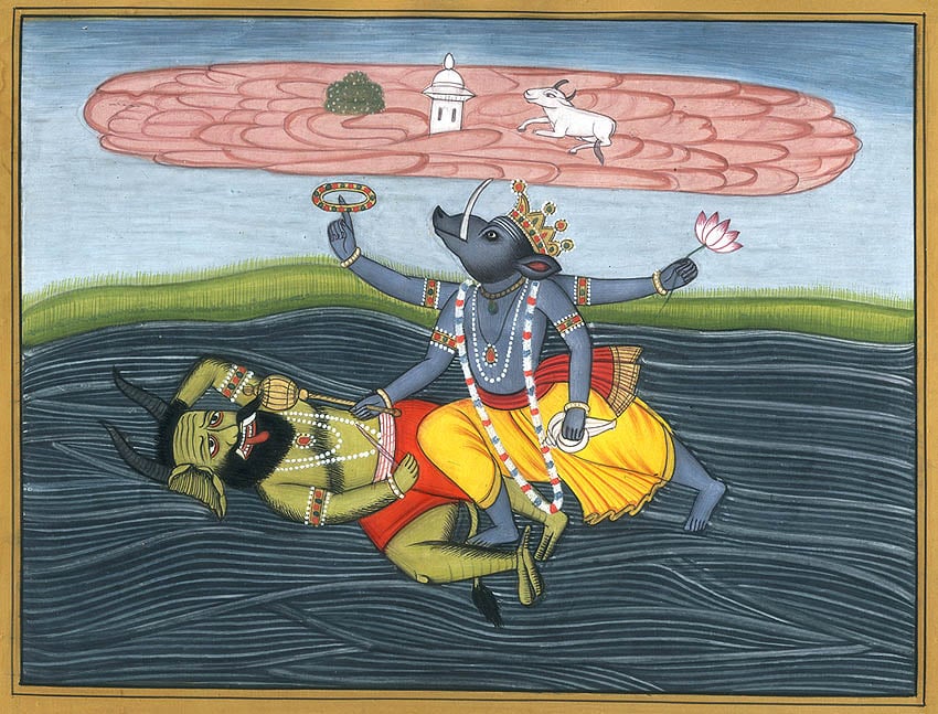 Varaha Incarnation of Lord Vishnu | Exotic India Art