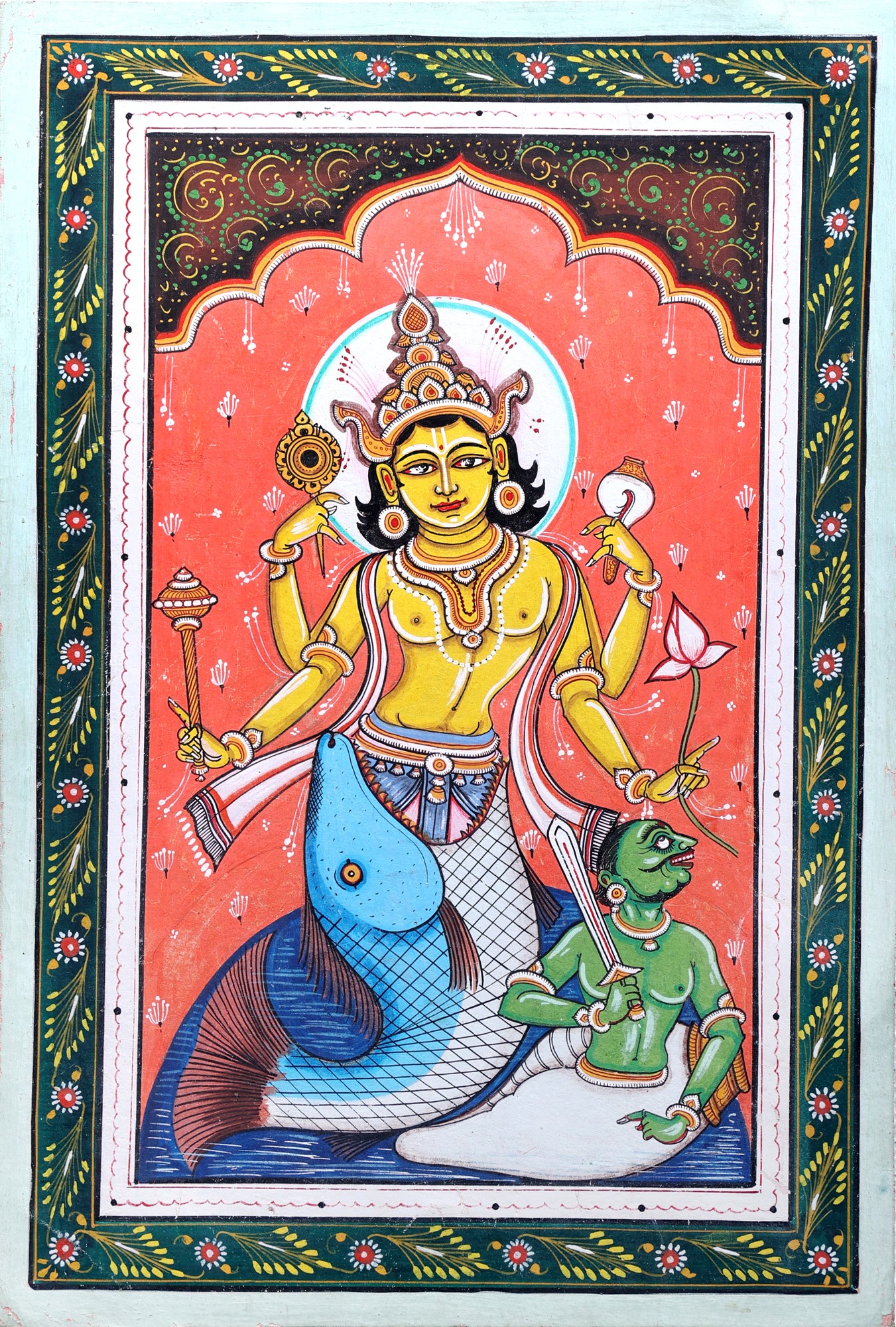 Matsya Avatar (The Ten Incarnations of Lord Vishnu) Exotic India Art