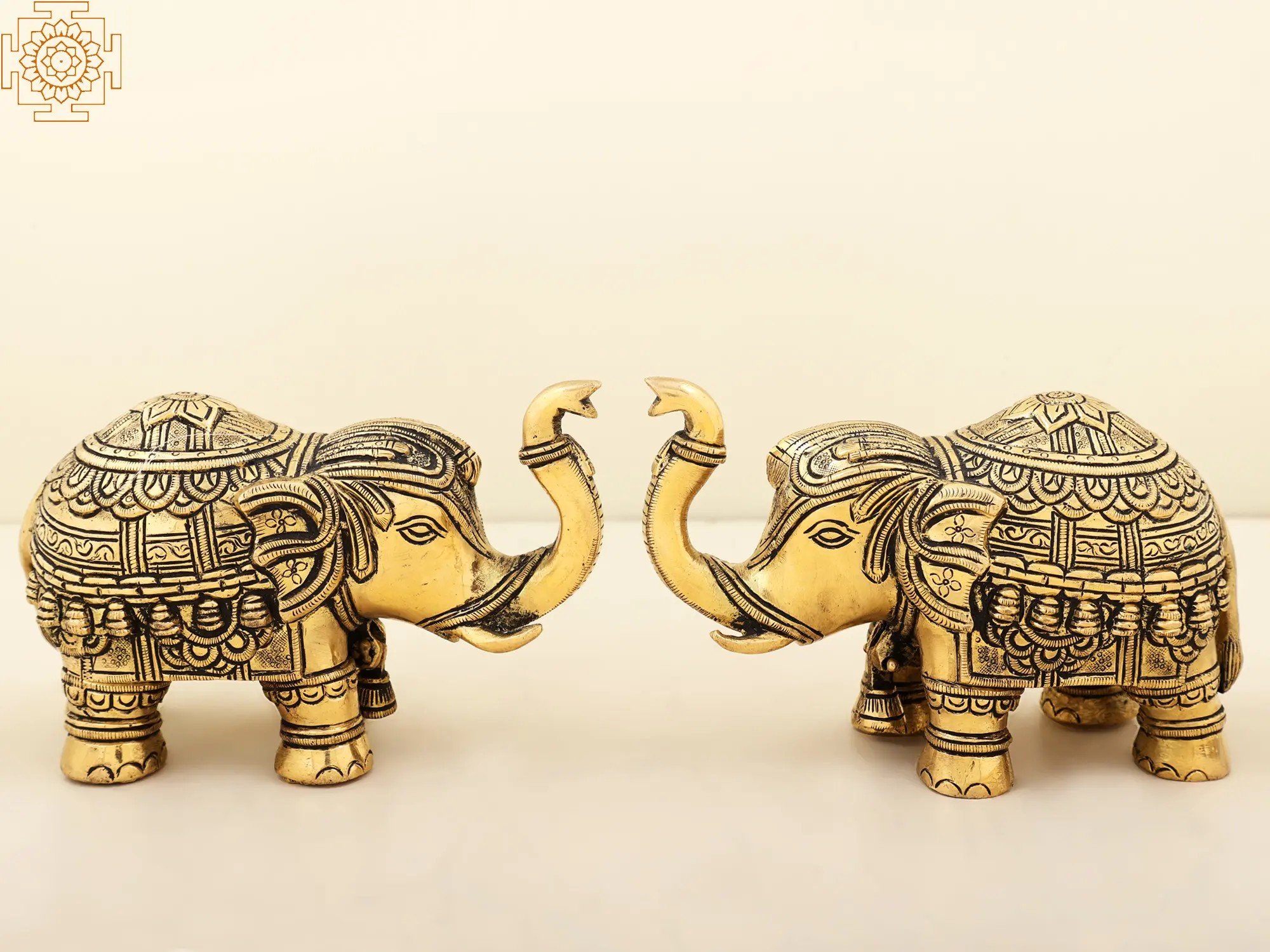 Details about   GOLD Ceramic 6" standing sculpture lucky RAISED TRUNK elephant figurine statue 