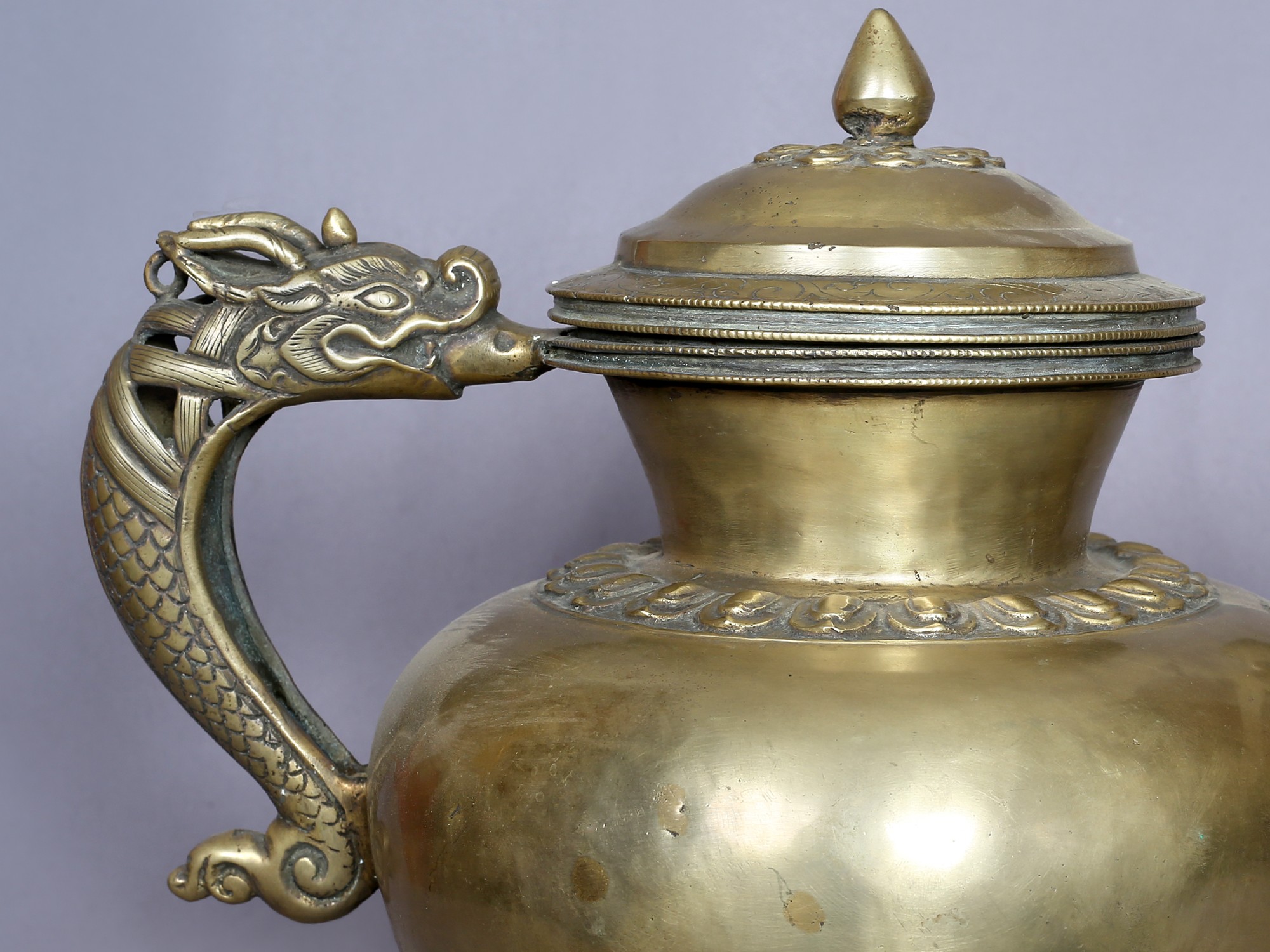 11'' Designer Tea Pot From Nepal Copper Vessel Exotic India Art