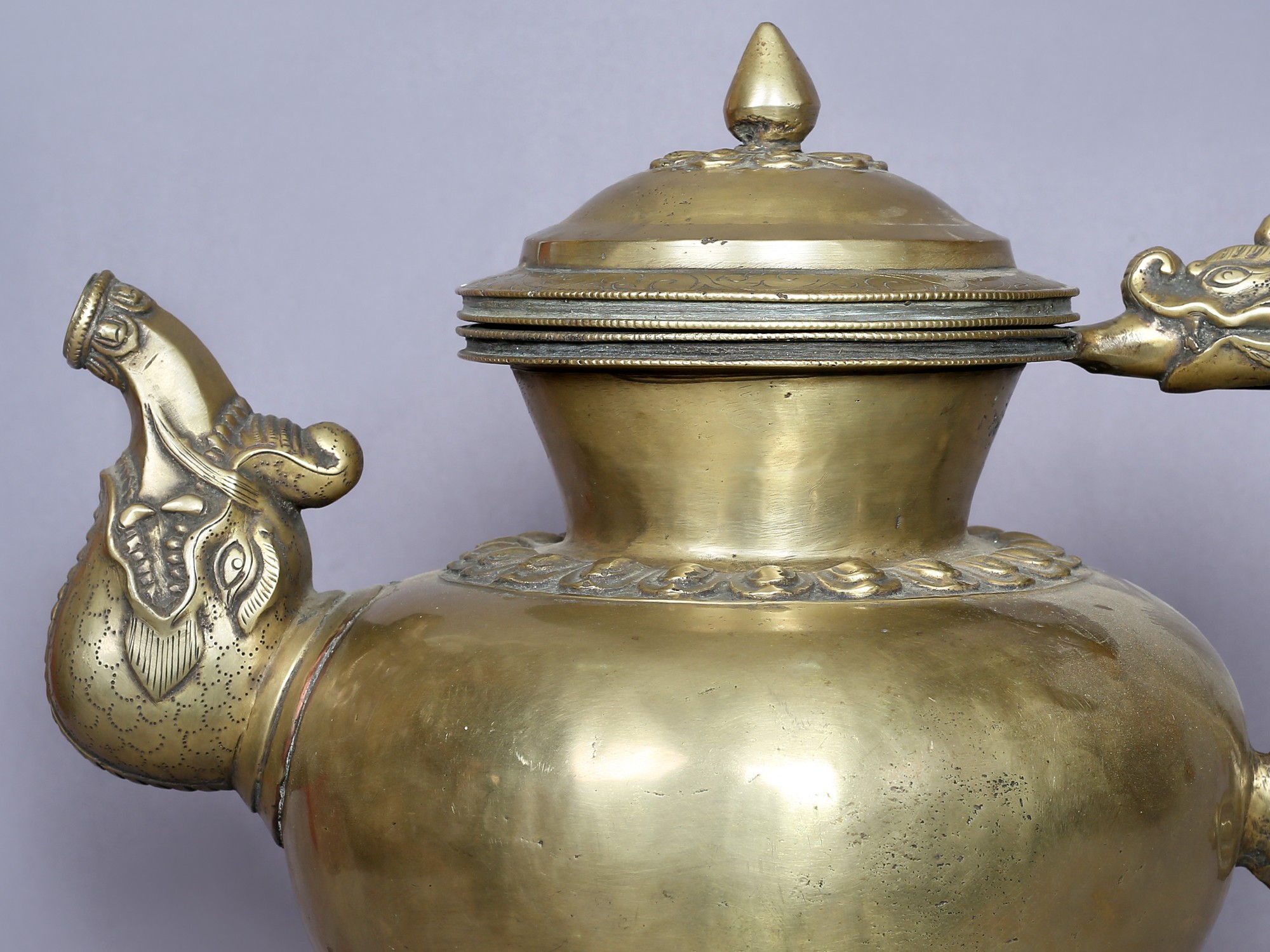 11'' Designer Tea Pot From Nepal Copper Vessel Exotic India Art