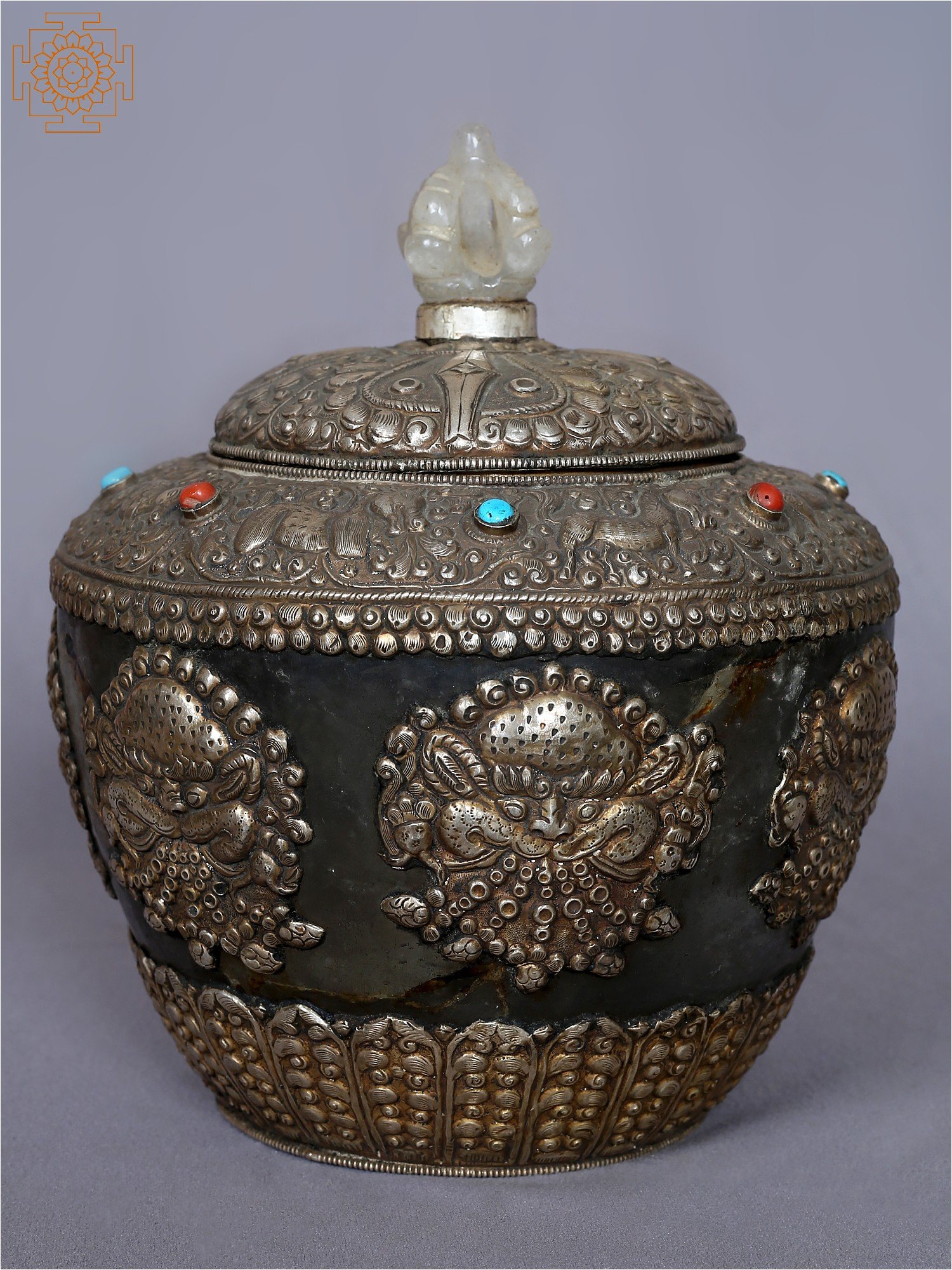 9'' Gulpa With Fine Detailing Of Art From Nepal 