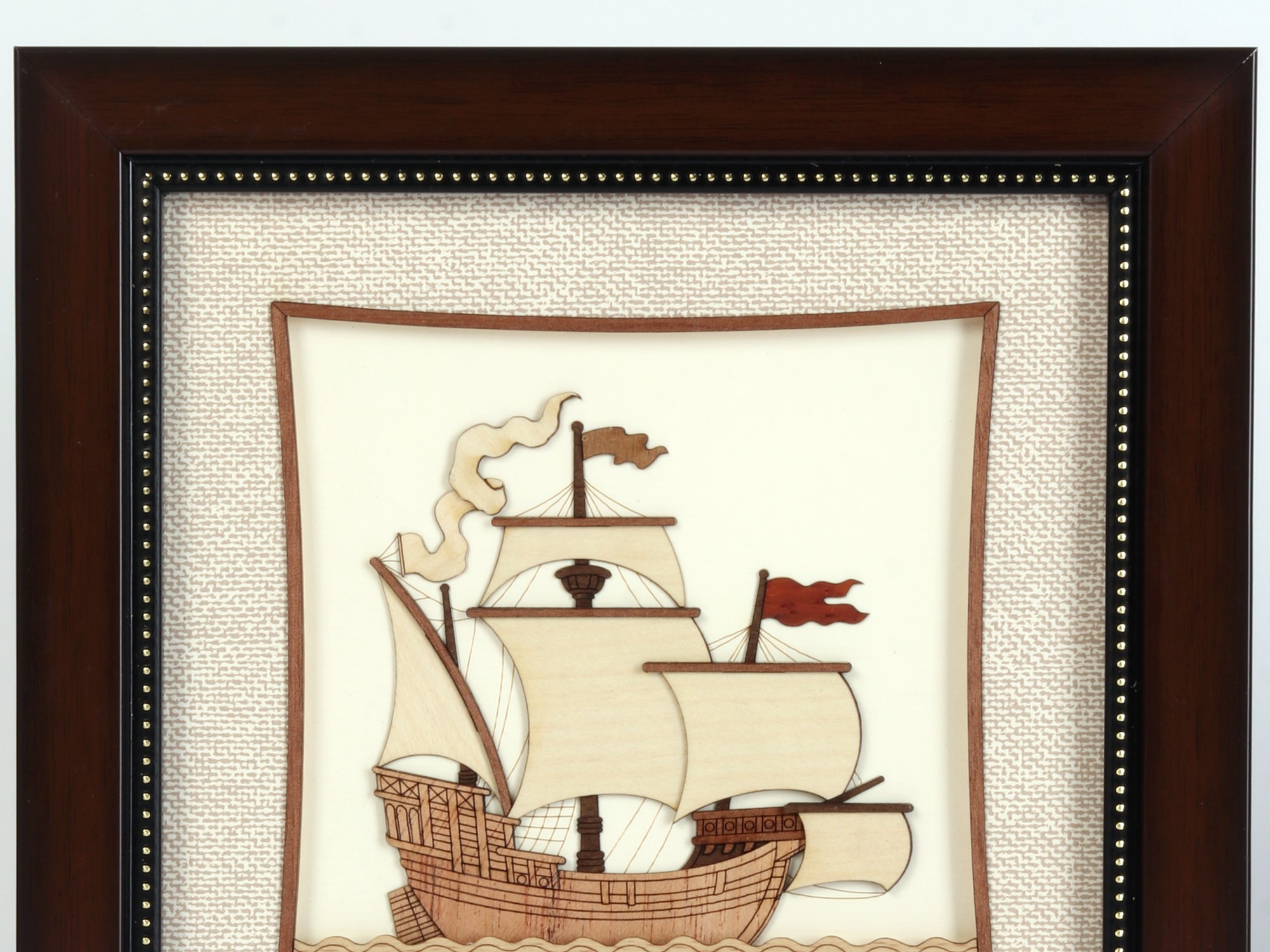 Ship On Sea Wood Art With Frame Wall Hanging And Table Piece Both Exotic India Art